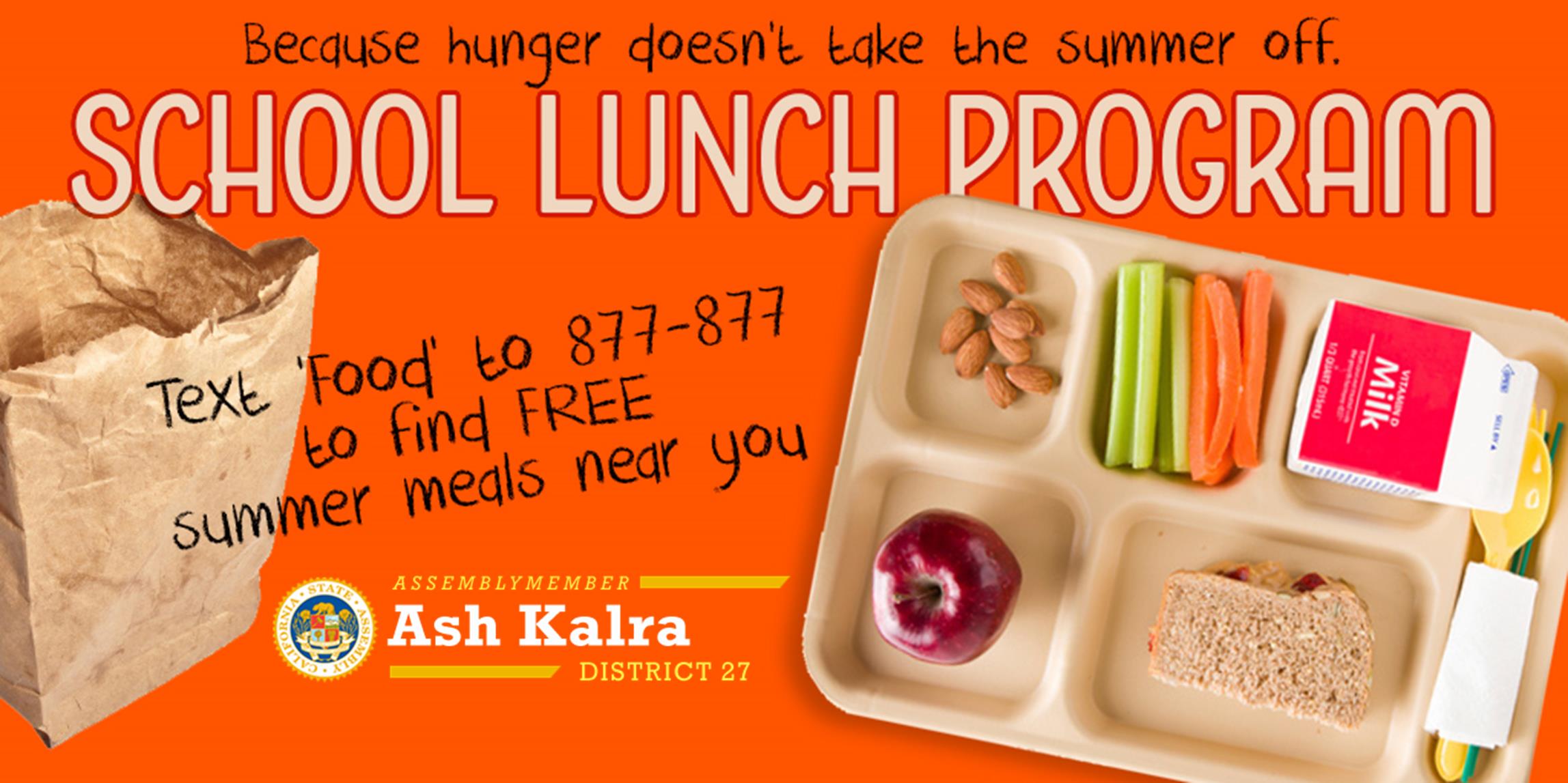 Summer School Lunch Program Official Website Assemblymember Ash